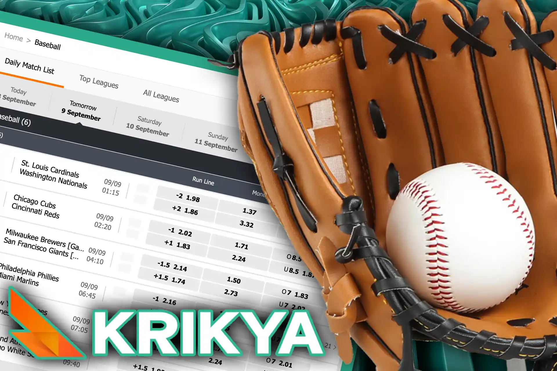 Baseball is another betting opportunity at Krikya.