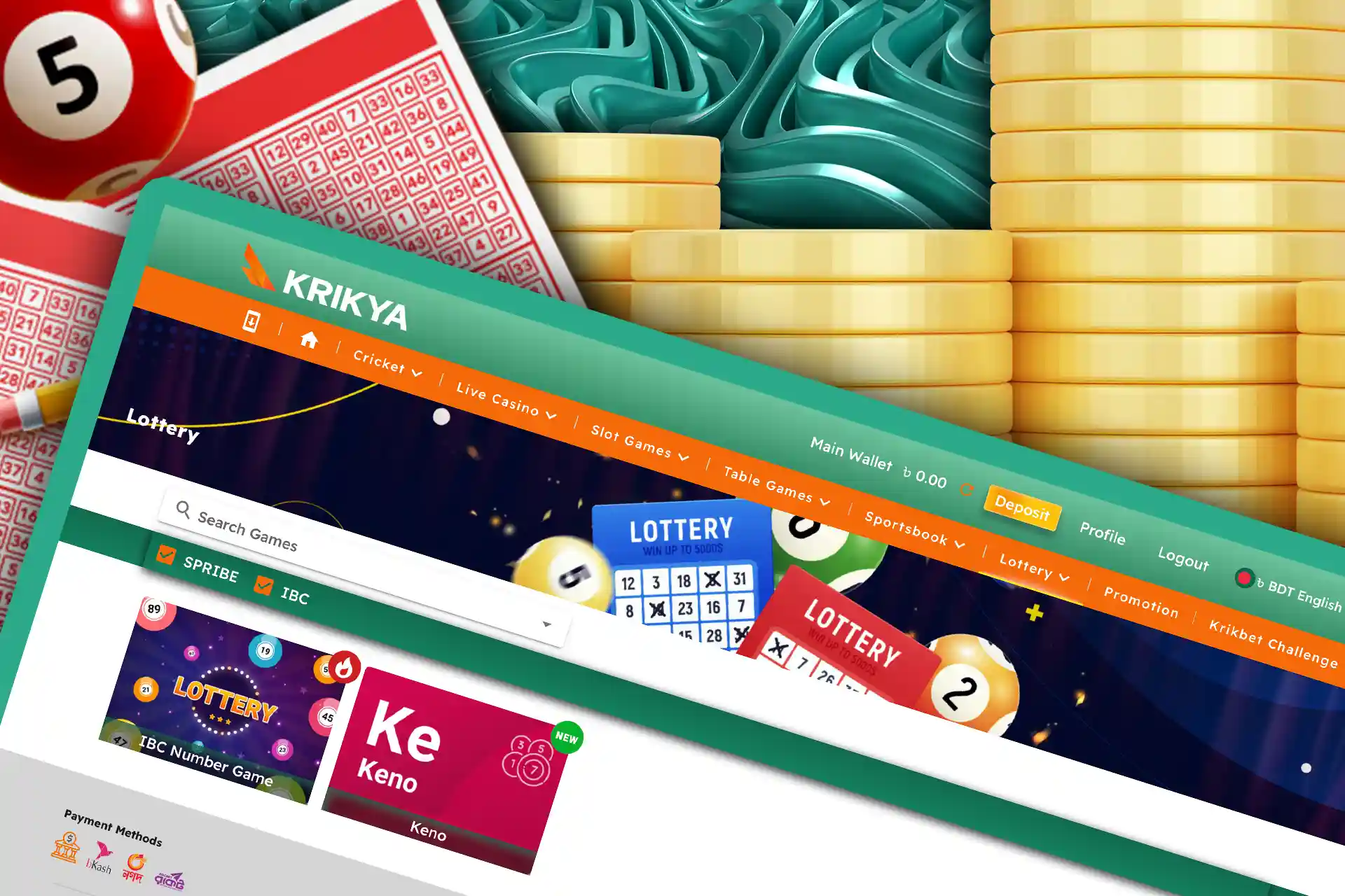 Test your luck and play lottery games at Krikya.