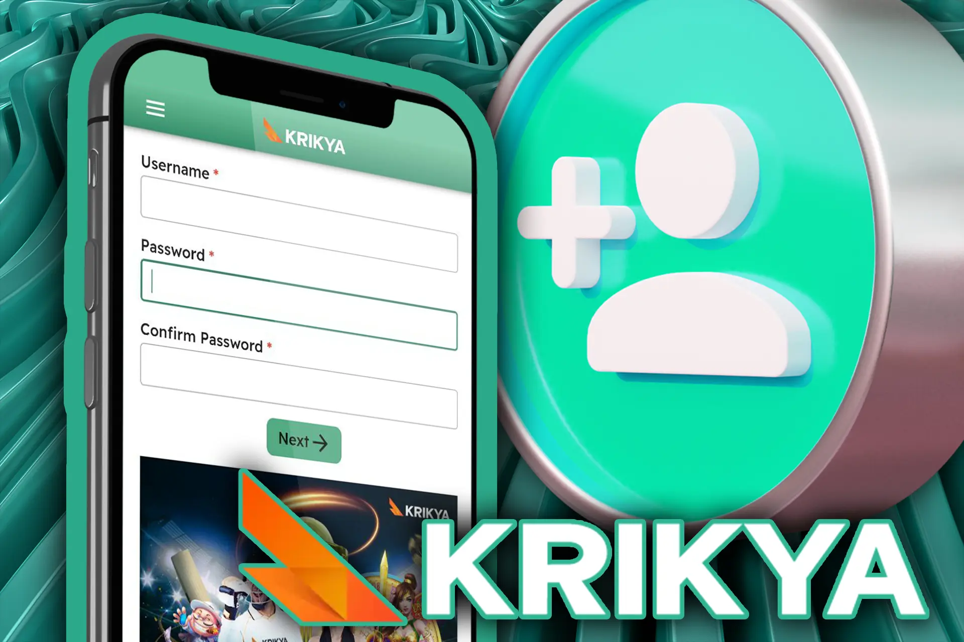 You can sign up for Krikya via the app too.