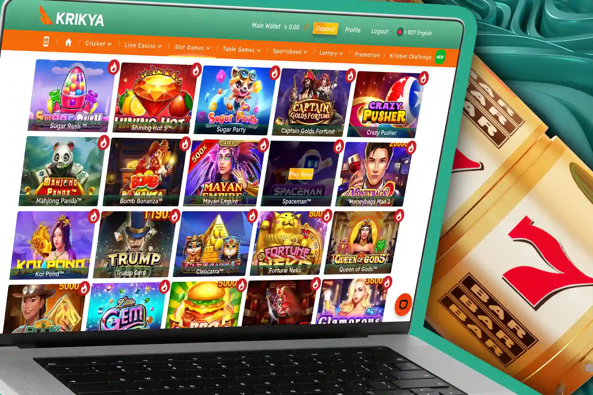 Play slots from the well-known providers at Krikya.