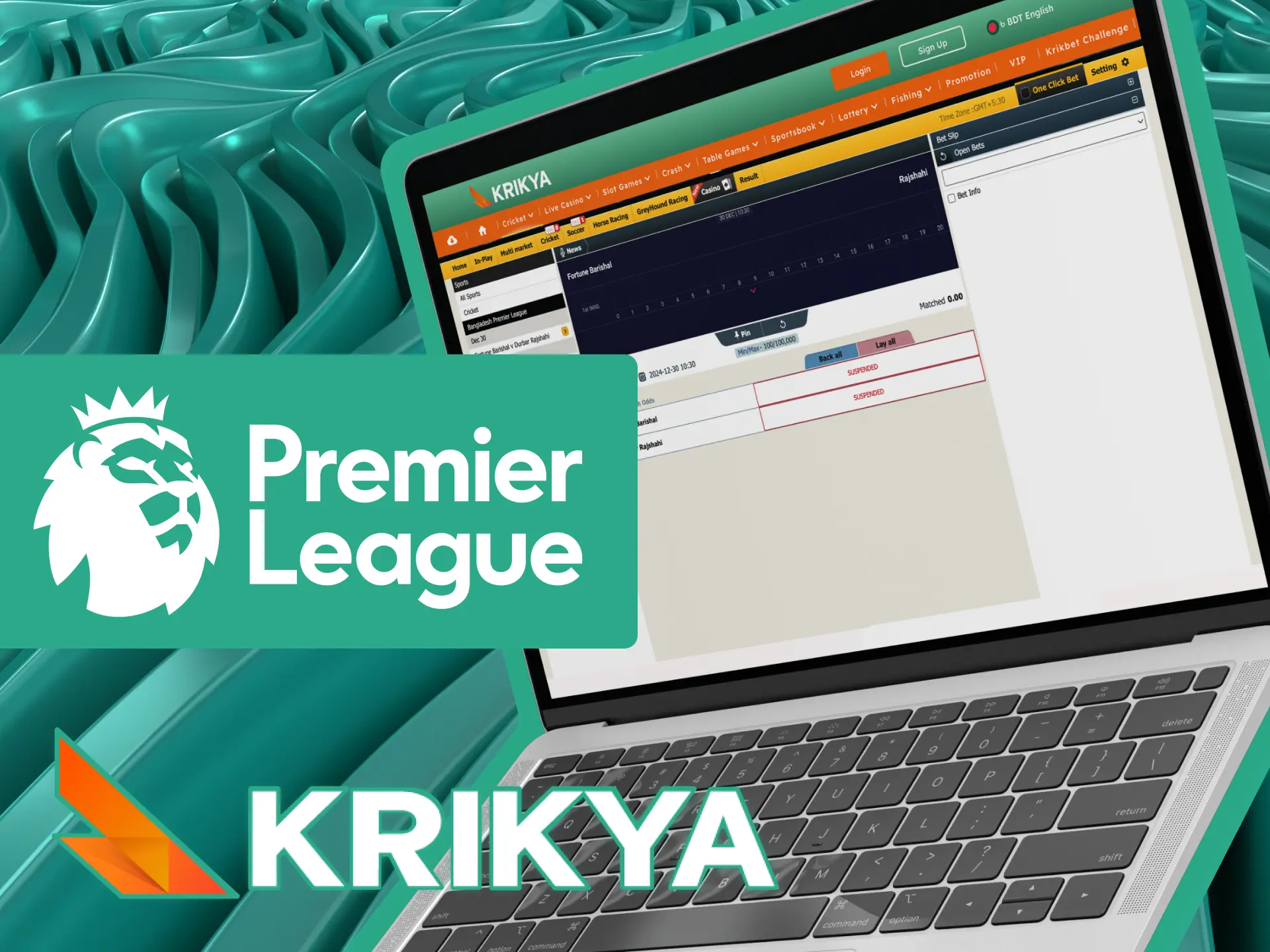 Place bets on Bangladesh Premier League cricket tournaments on the Krikya online casino website.