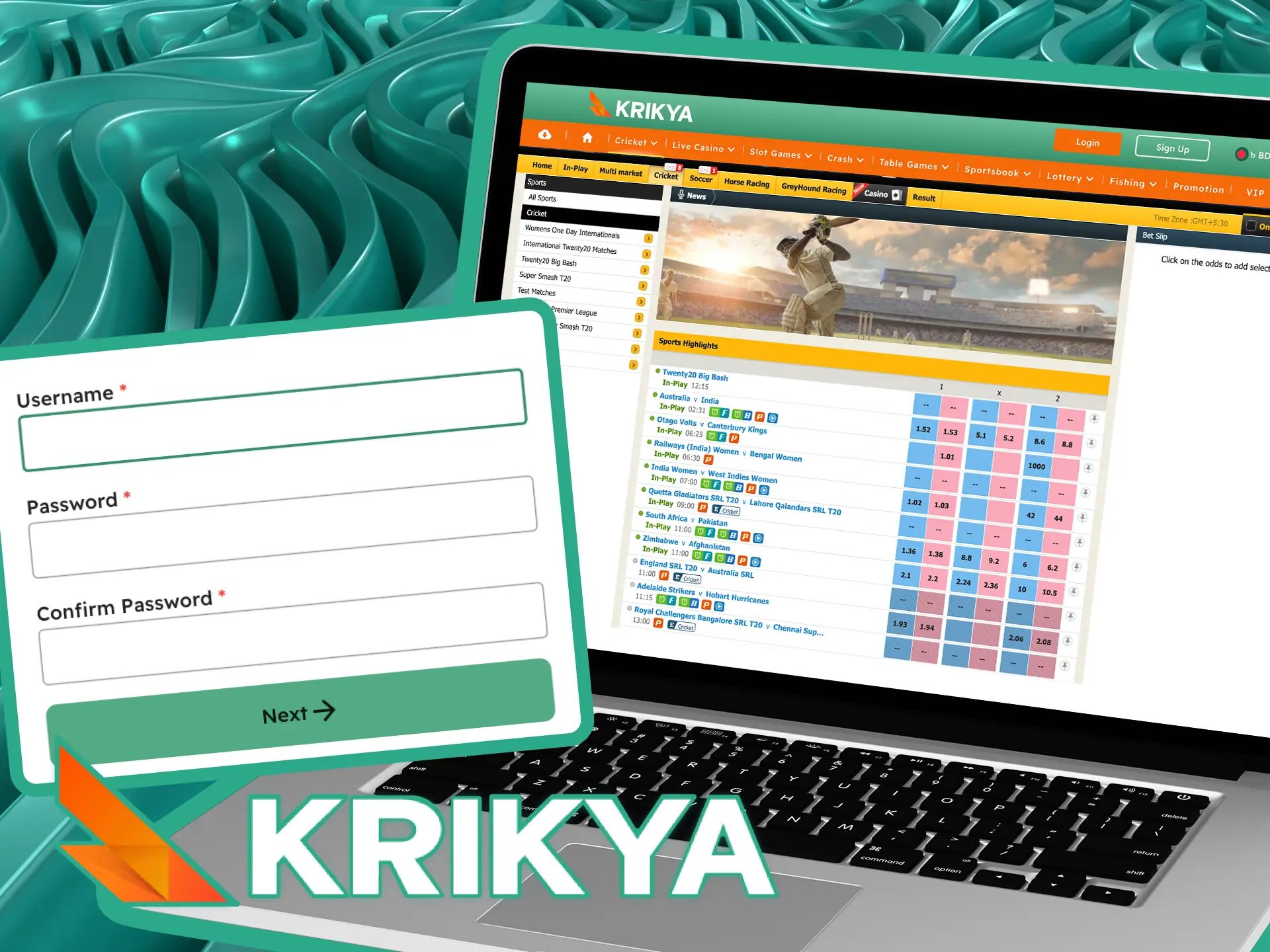 We have prepared step-by-step instructions for you on how to place bets on cricket on the Krikya online casino website.