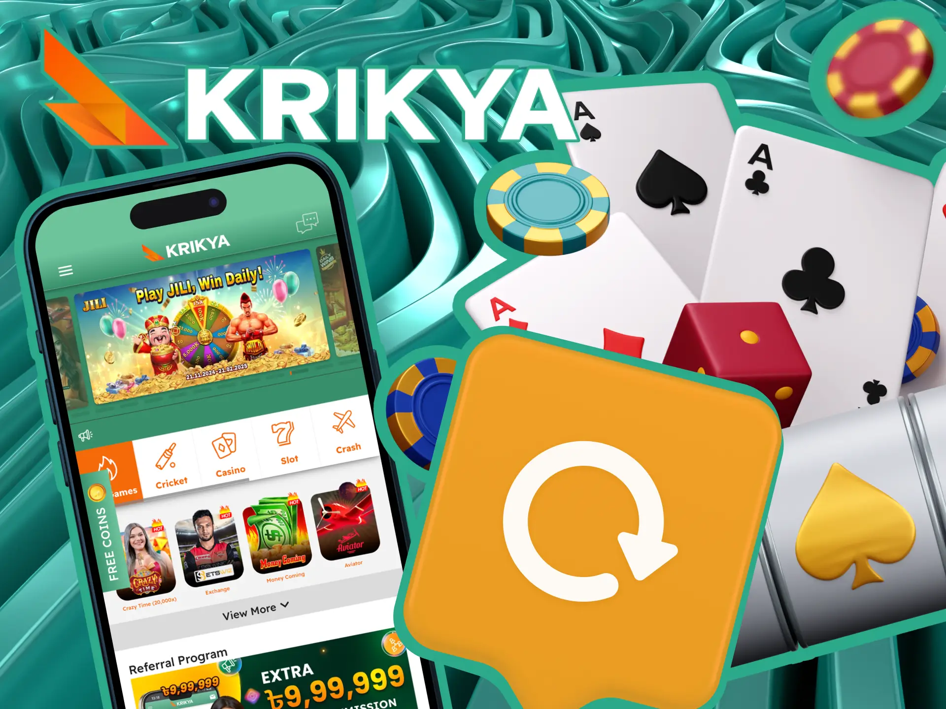 Update the Krikya app by downloading the latest version of the Krikya app APK to access new features and enjoy an enhanced betting experience.