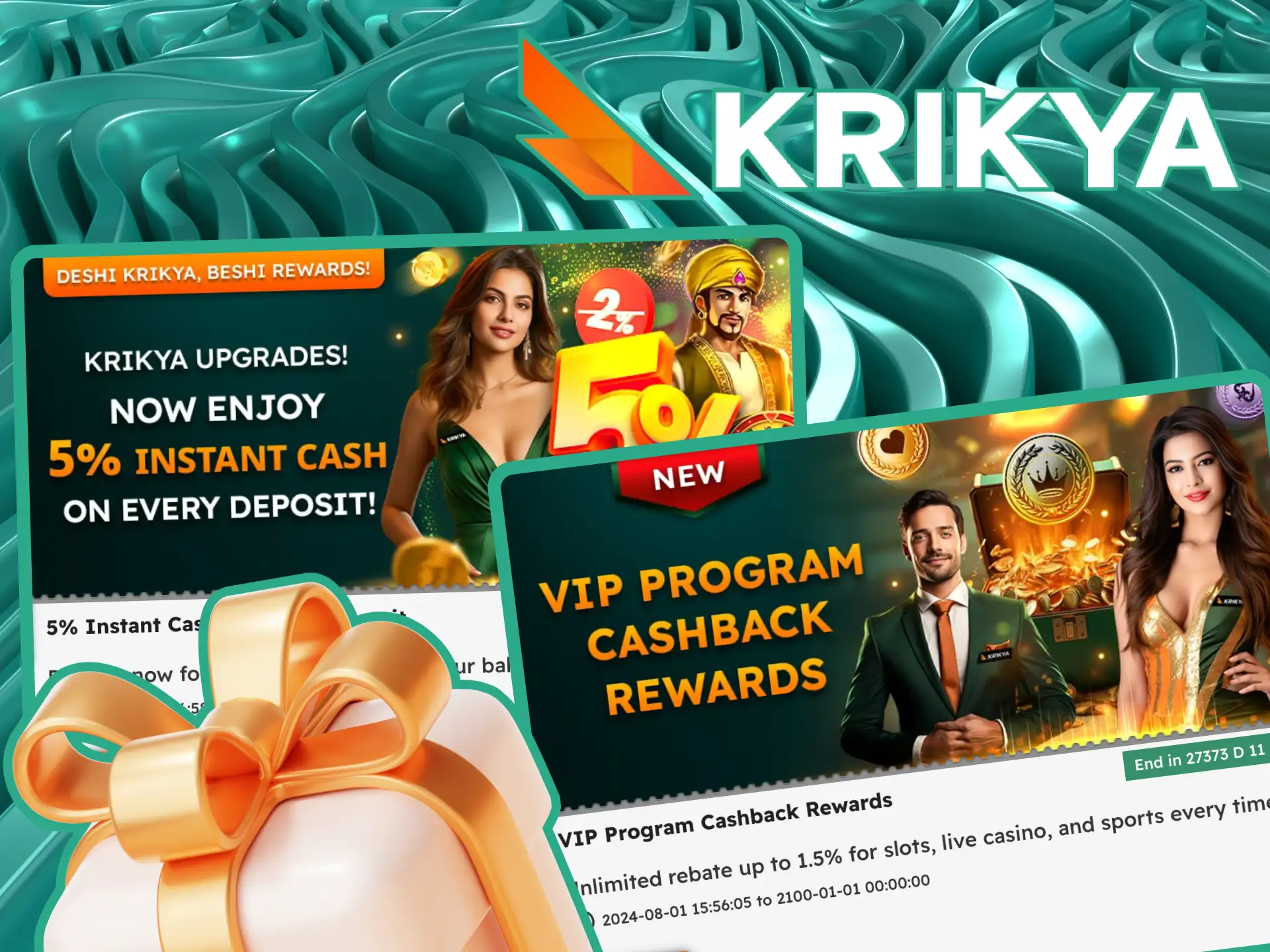 Players at Krikya online casino can take advantage of the cashback bonus and get their money back.