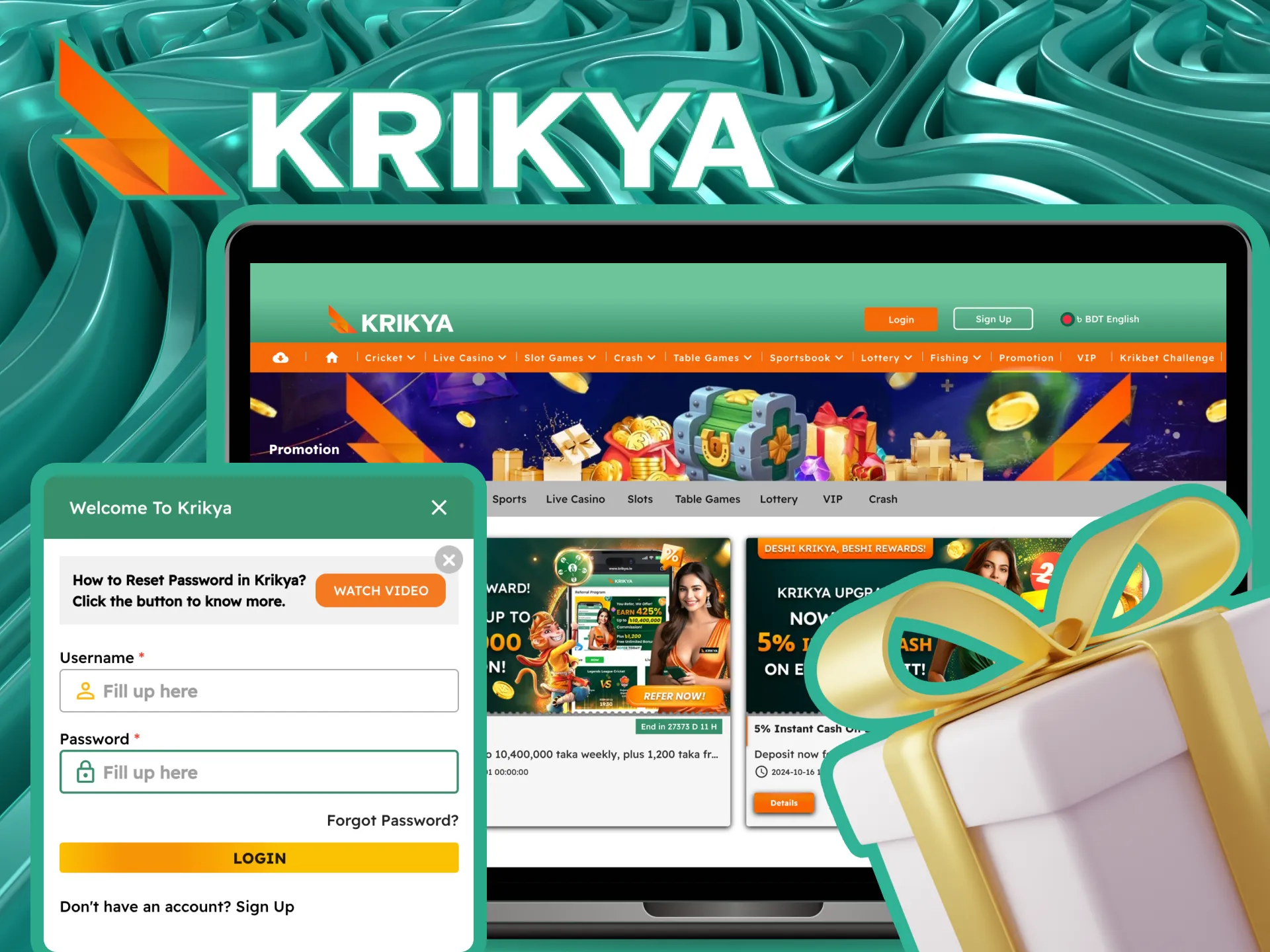 We have prepared step-by-step instructions for you on how you can get bonuses at the Krikya online casino.