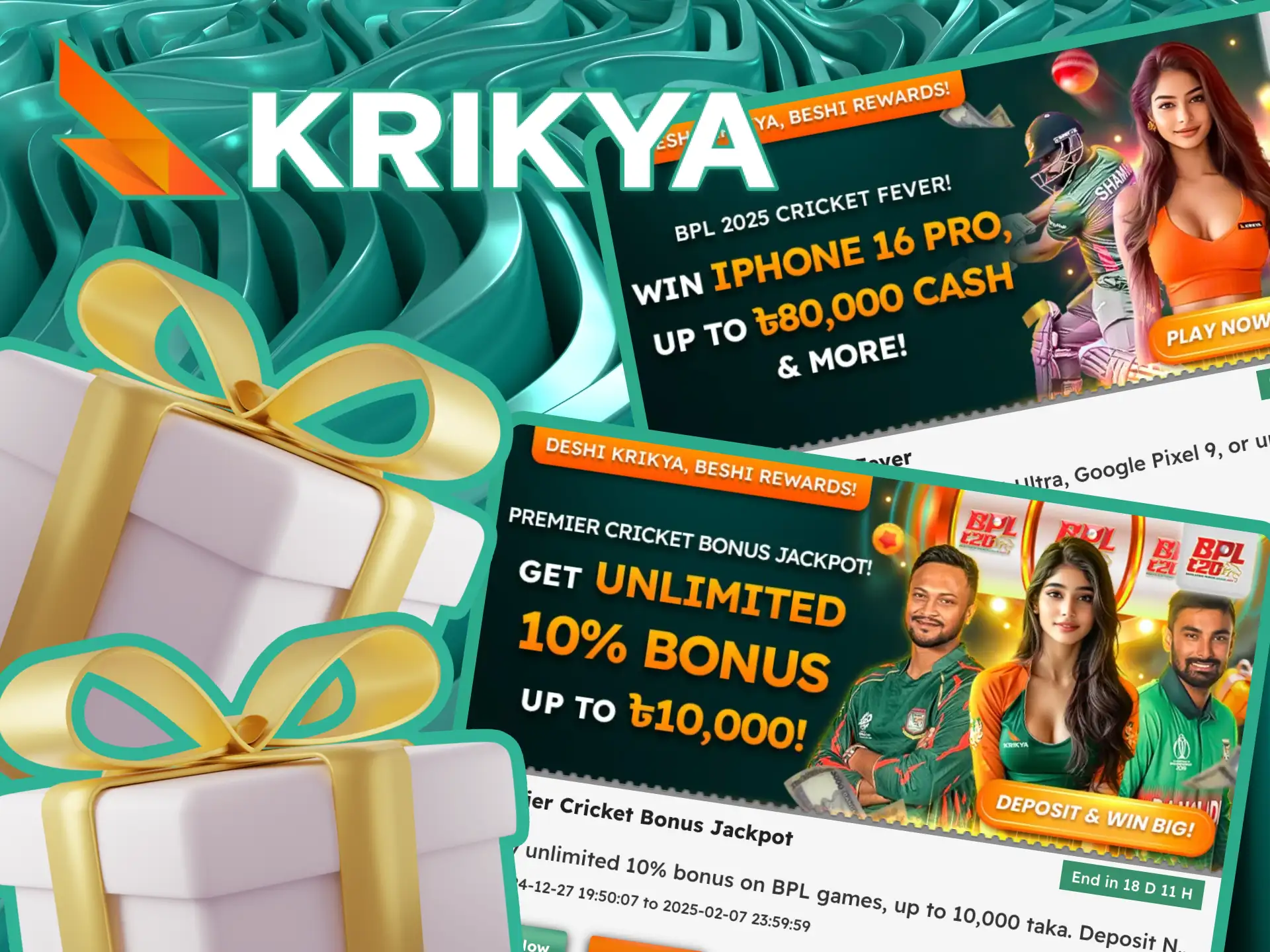 Place bets on sports at Krikya online casino and get the opportunity to win a phone.