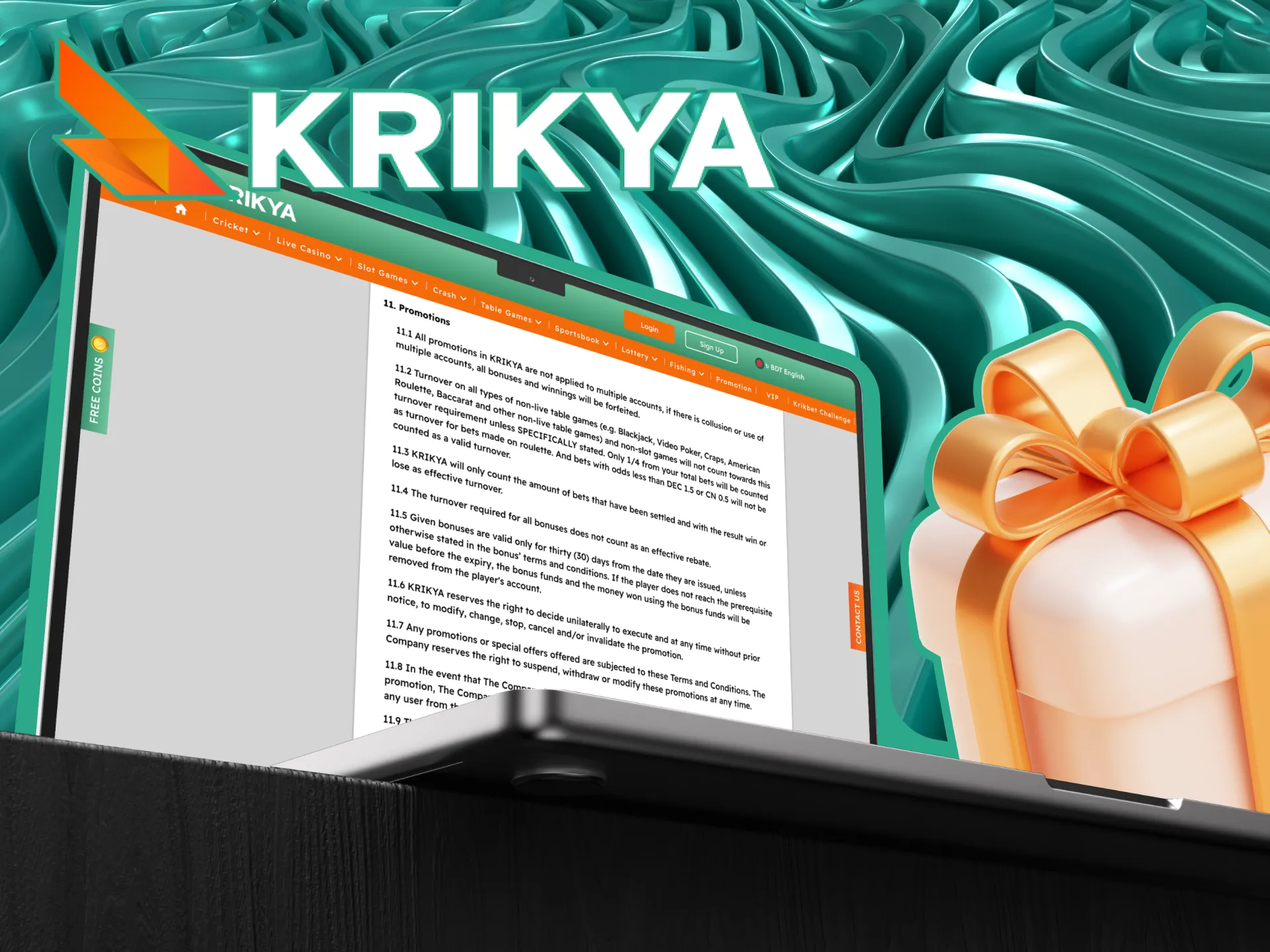 Read the rules for receiving bonuses at the Krikya online casino.