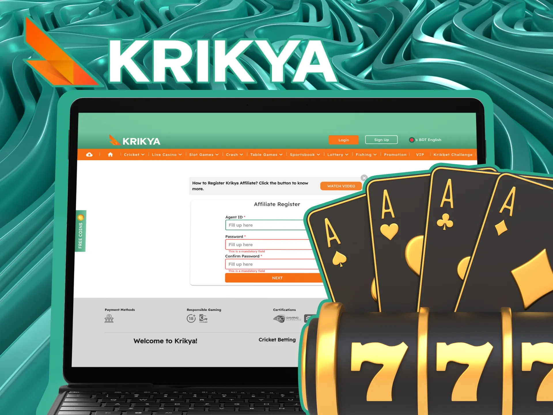 What does the Affiliate Program offer at Krikya online casino.