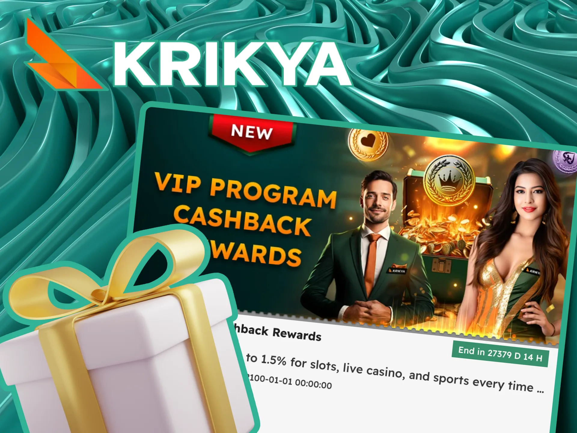 Krikya VIP players in Bangladesh enjoy up to 1.5% cashback on Slots, Live Casino, and Sports, with higher VIP levels offering greater rewards.