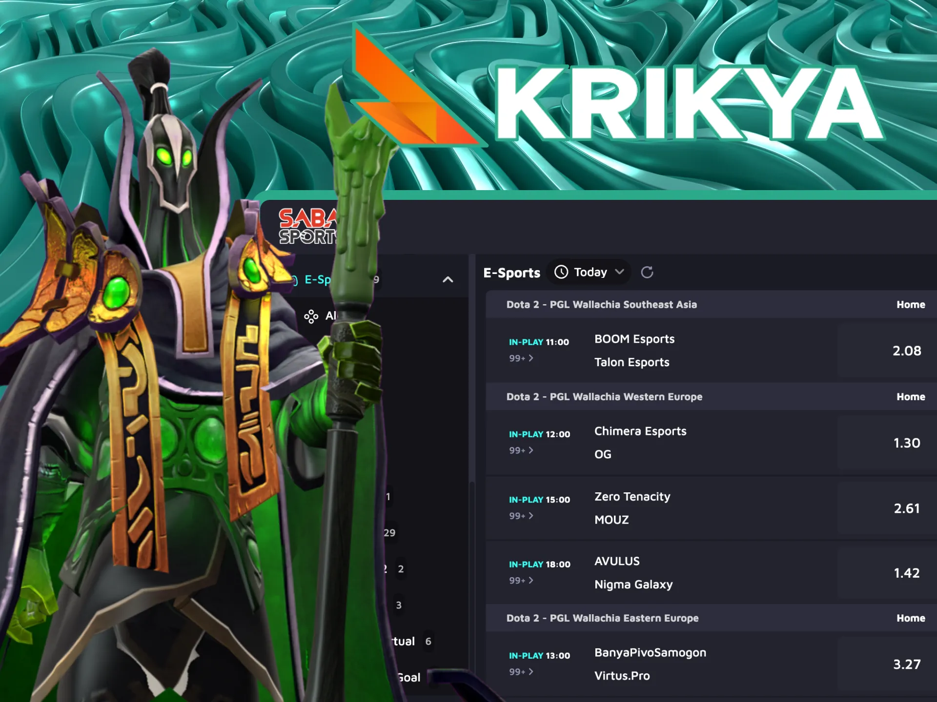 Krikya home offers Dota 2 betting on major MOBA tournaments like The International and DPC, with pre-match and live betting options, detailed stats, and analytics for a seamless experience in Bangladesh.