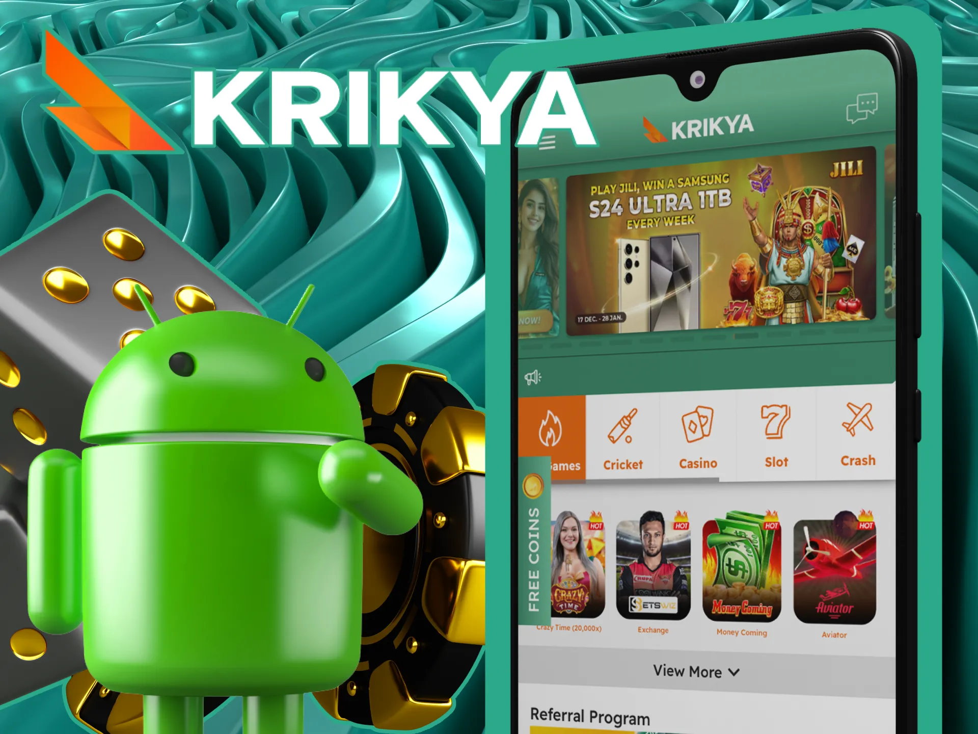 Learn how to download and install the Krikya app on Android in Bangladesh by following simple steps to get started with sports betting and casino games.