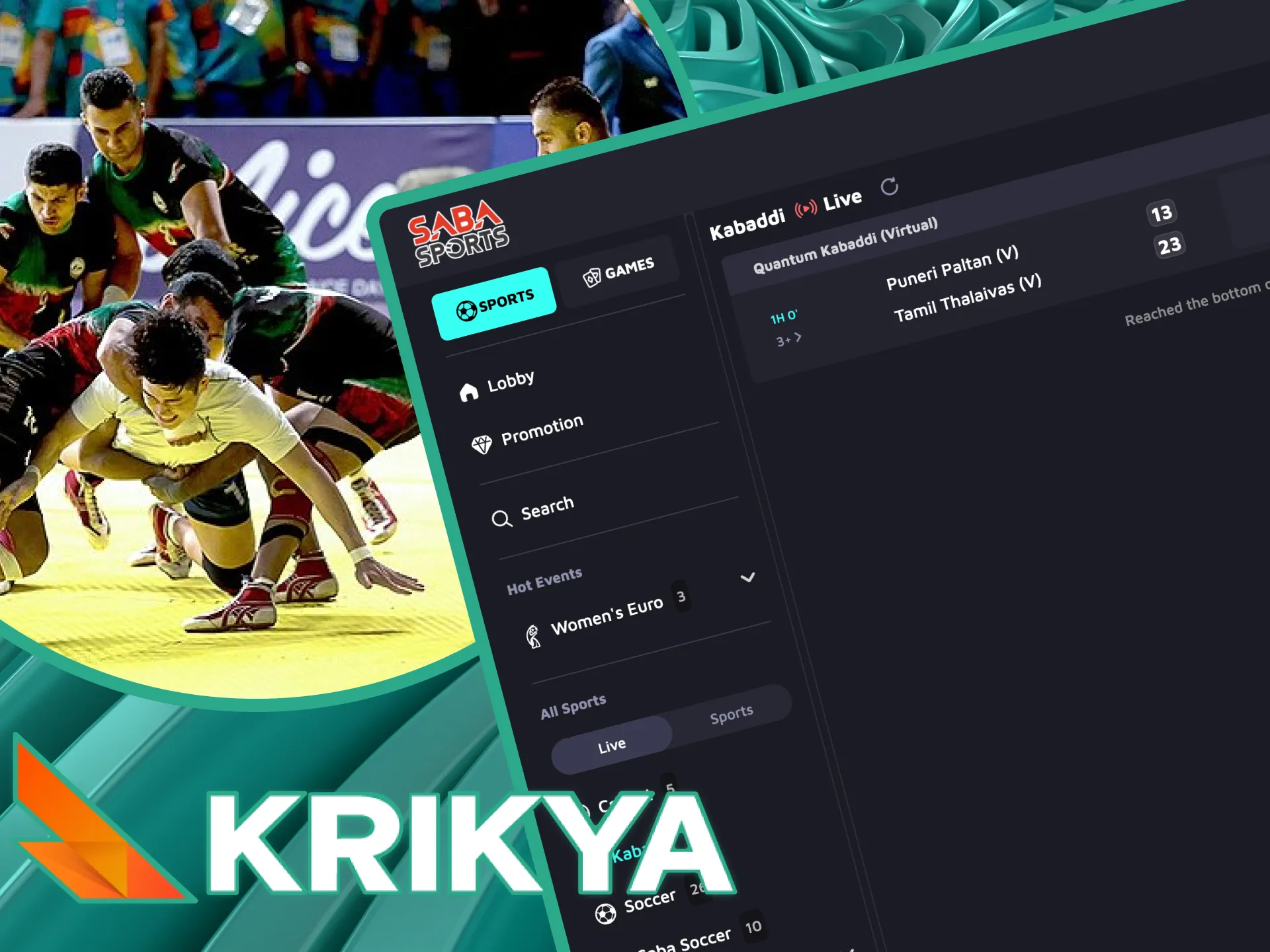 Krikya online offers Kabaddi betting in Bangladesh, featuring popular events like PKL and Kabaddi World Cup with live betting and detailed match statistics for real-time action.