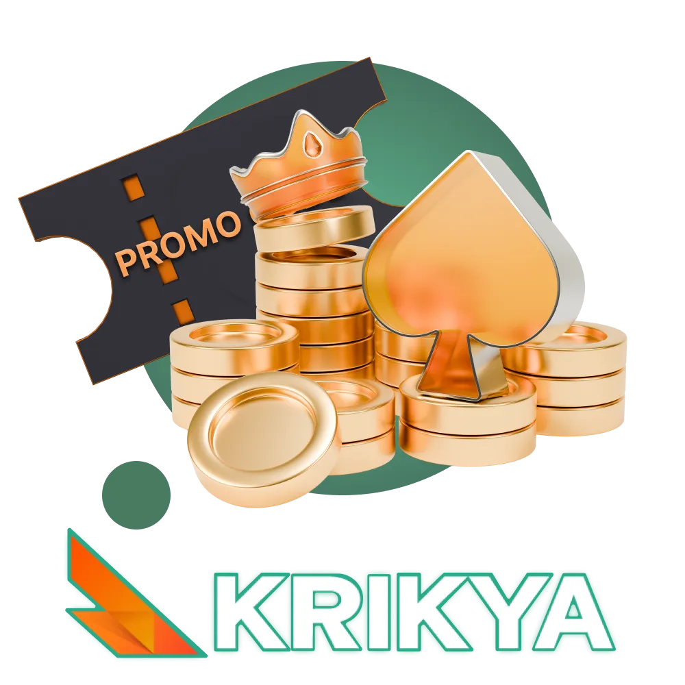 Enter the promotional code on the Krikya online casino website and claim your bonus.