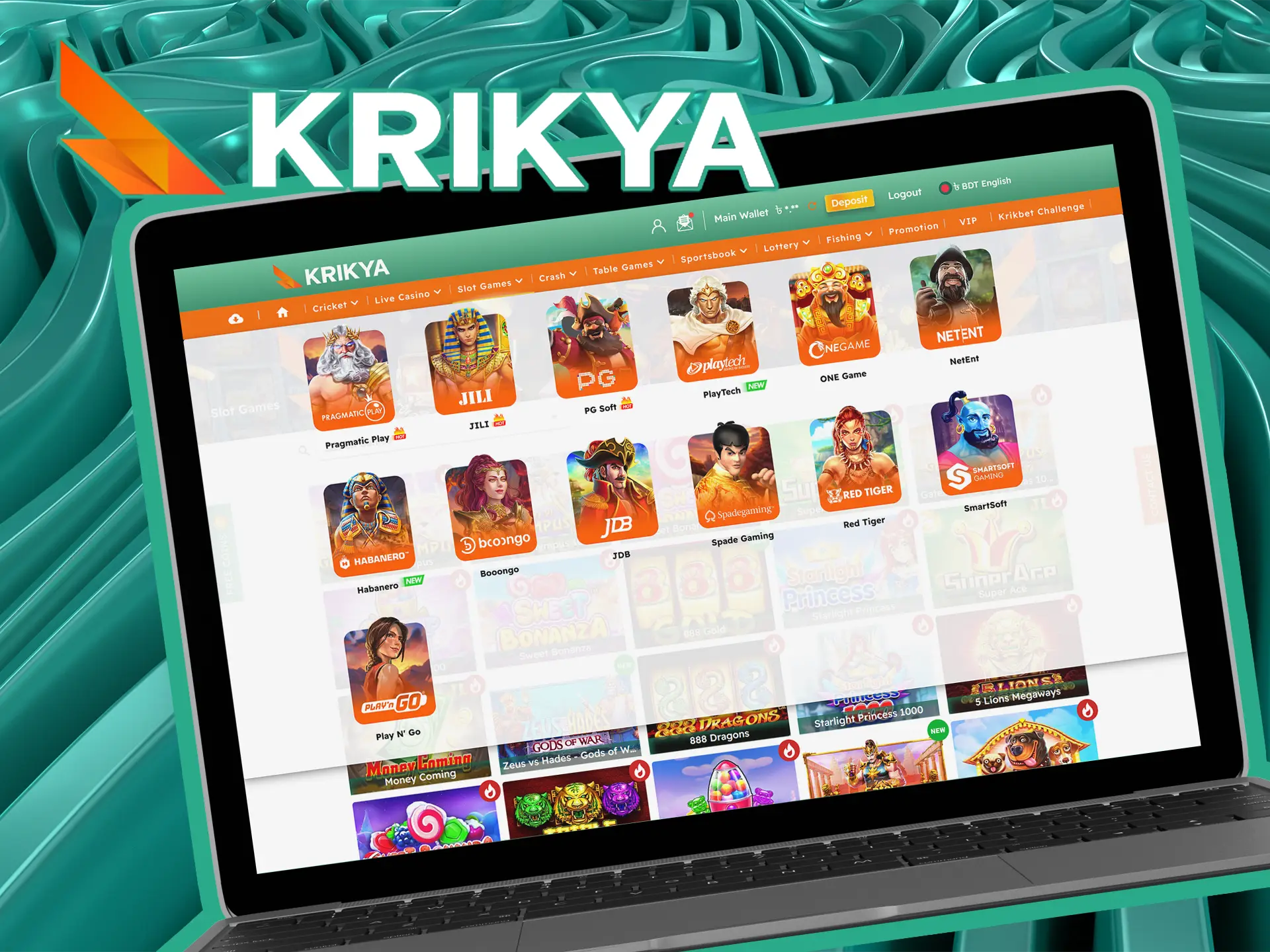 Find games from your favorite providers at Krikya.