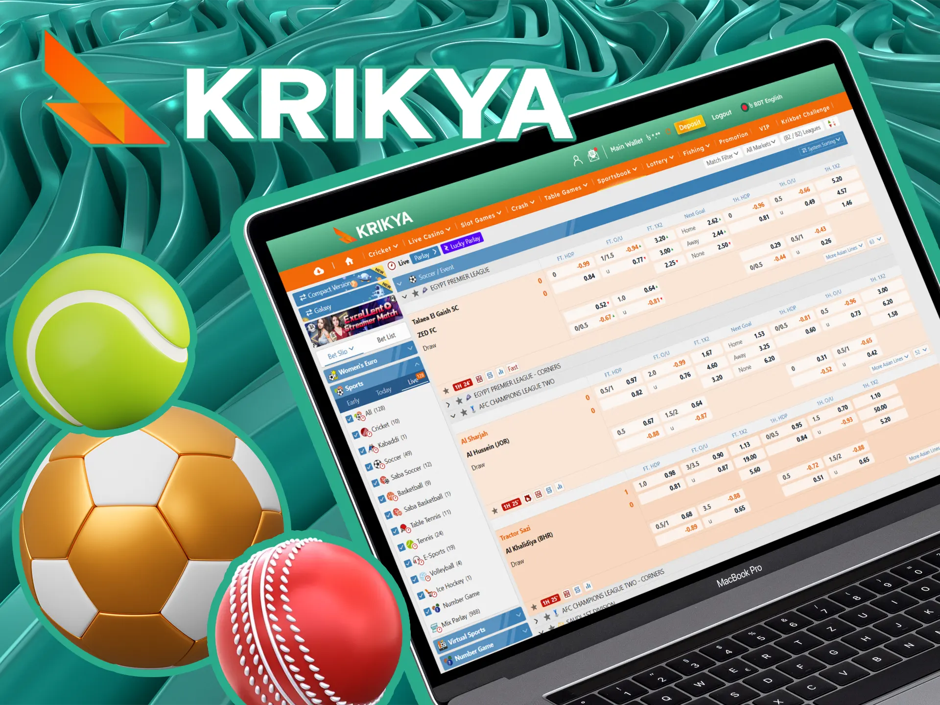 Krikya offers you to place bets right during the match.