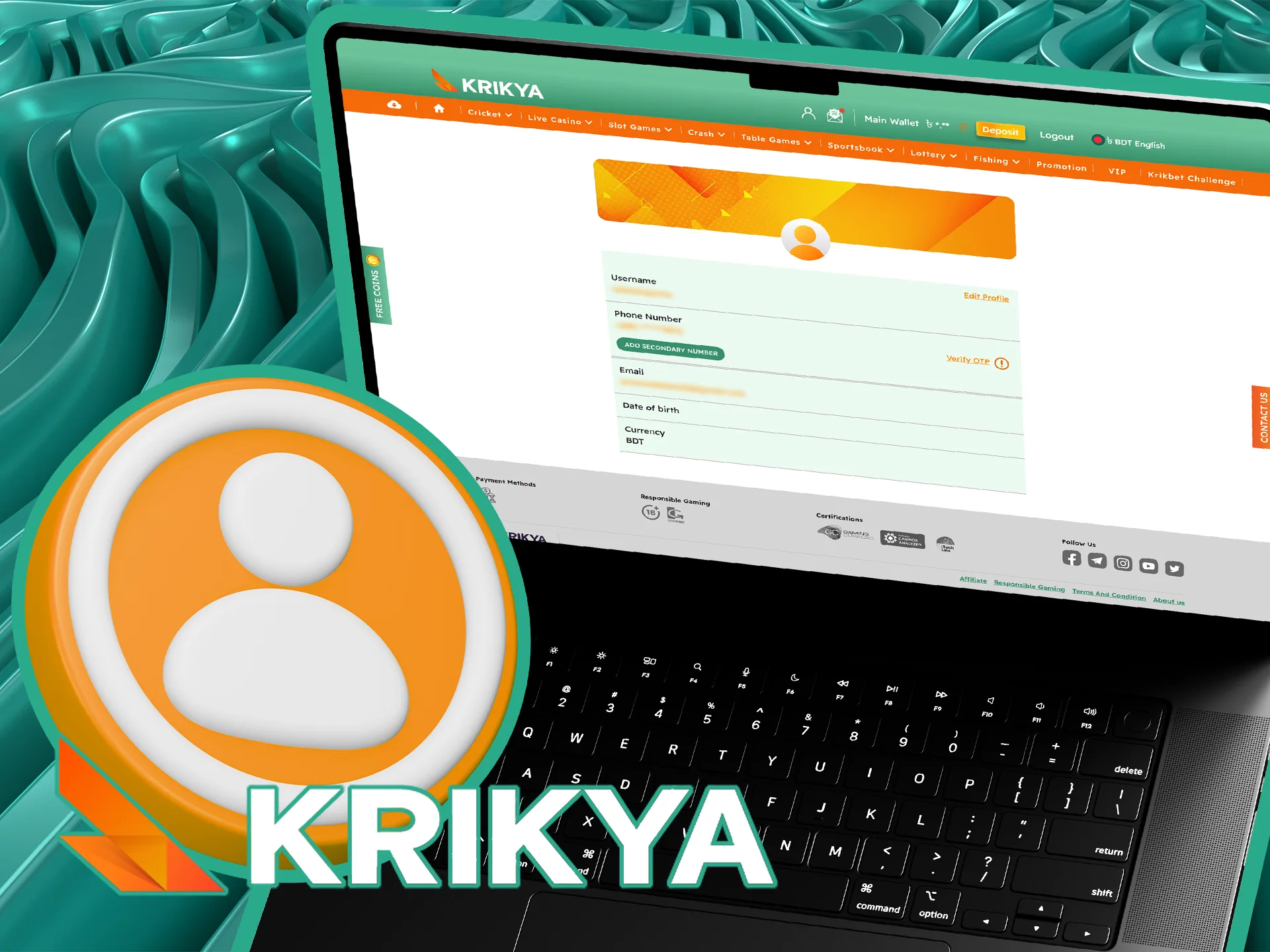 You can update your Krikya profile information without any problems.