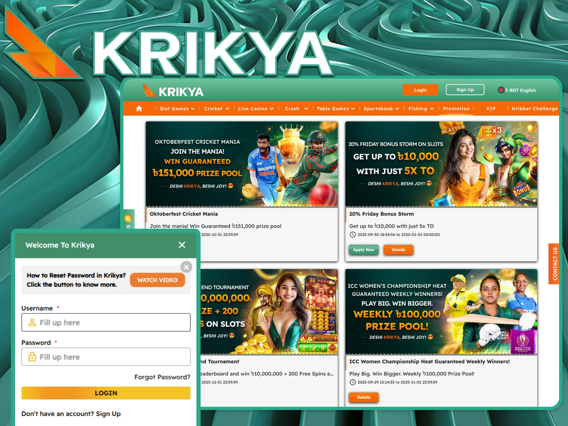 We have prepared step-by-step instructions for you on how you can get bonuses at the Krikya online casino.