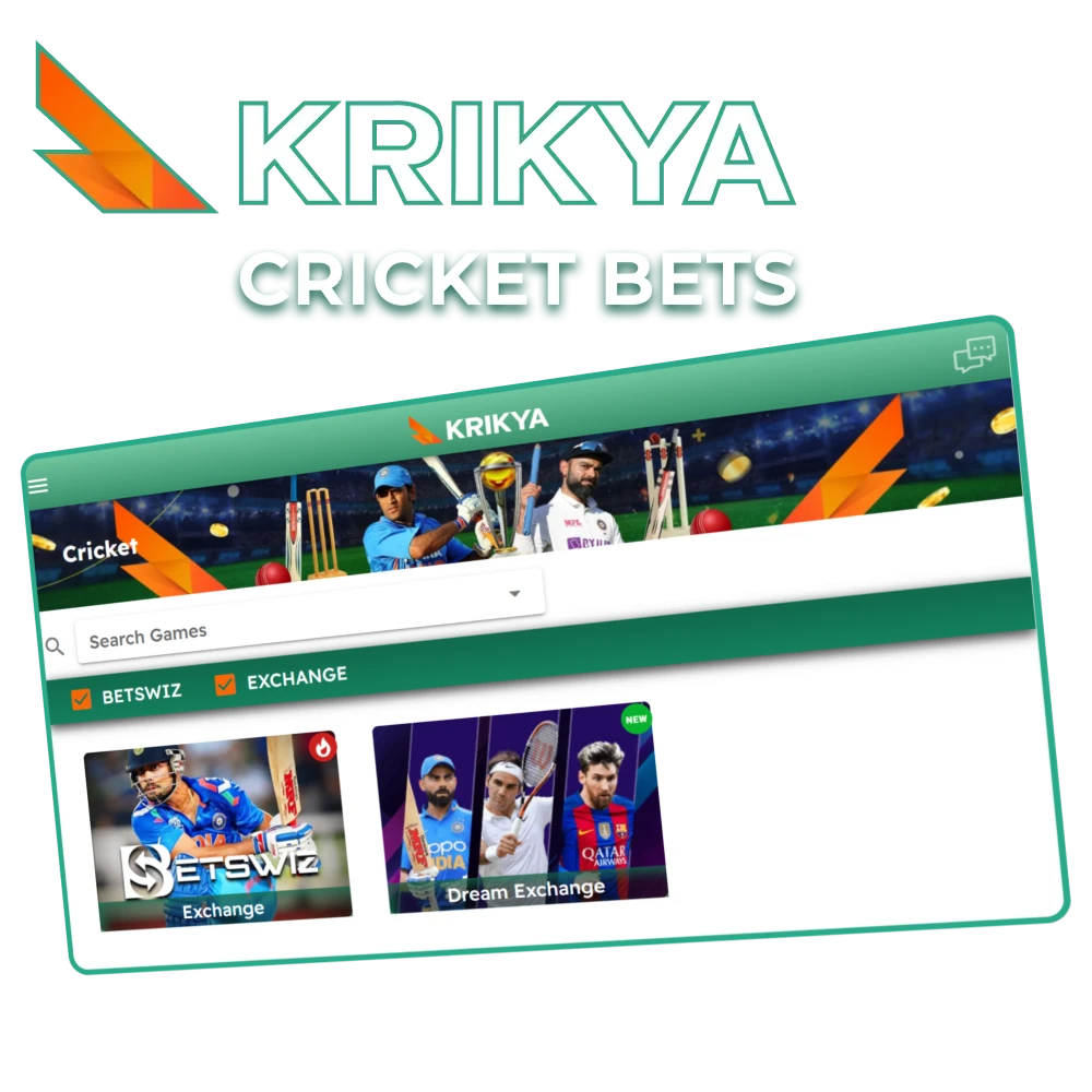 Bet on cricket at Krikya online casino.