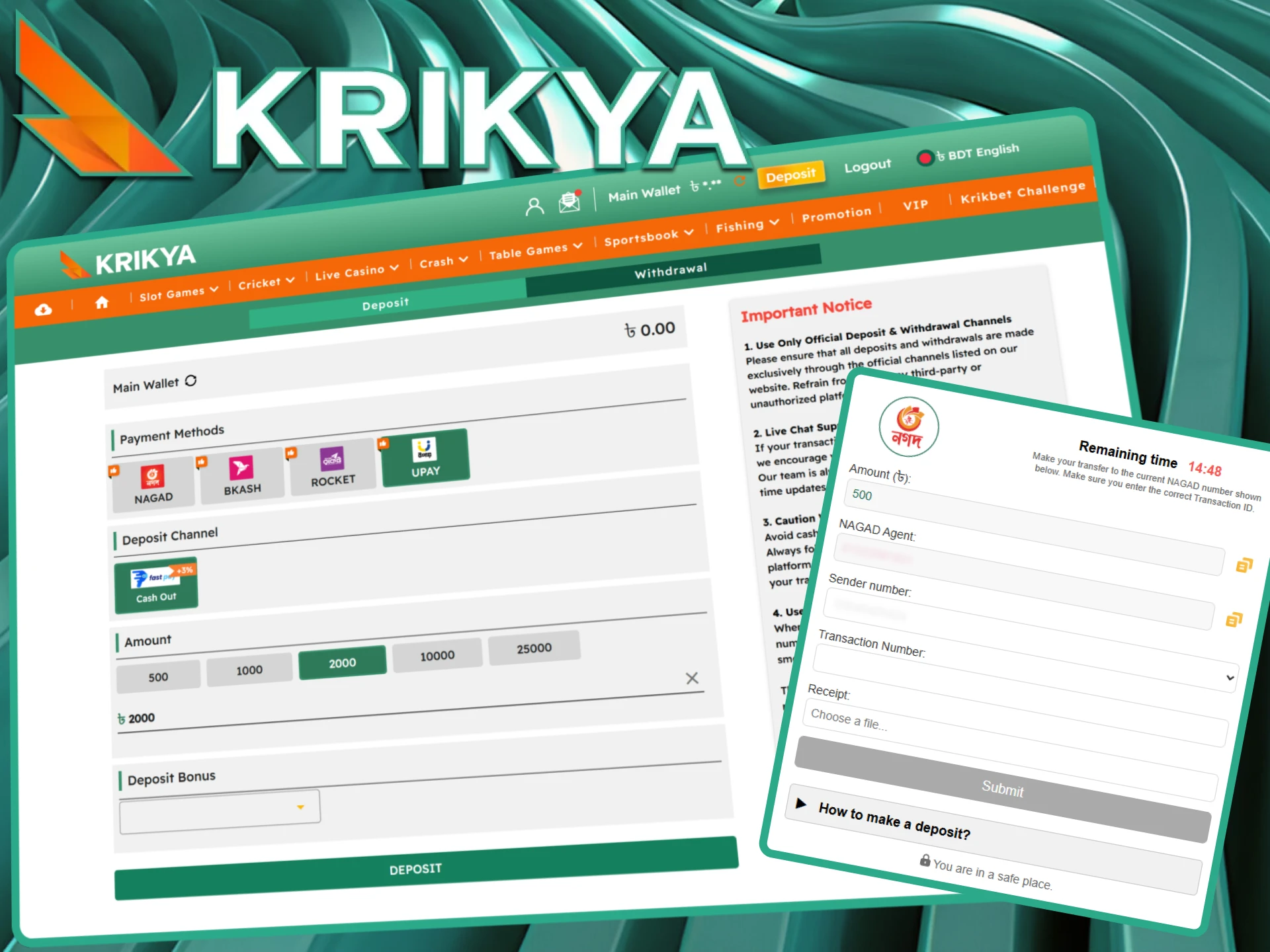 Select a date and find out your deposit information at Krikya.