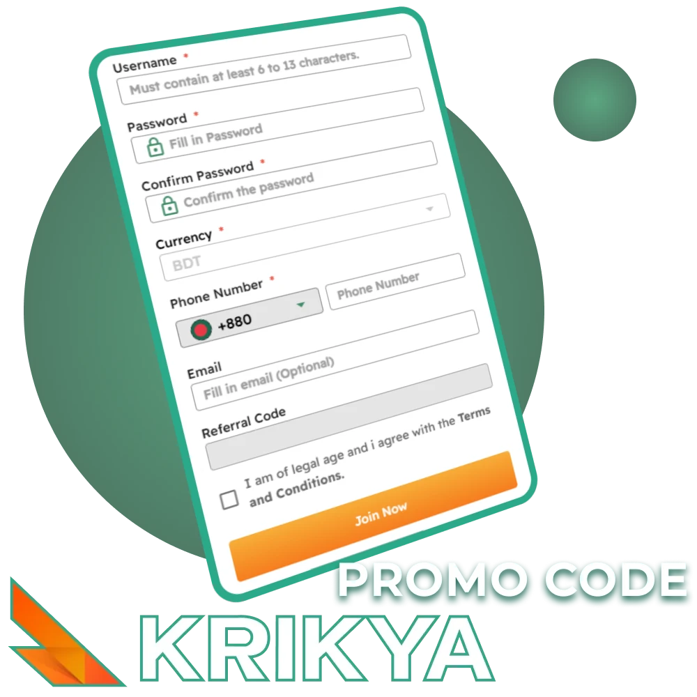 Enter the promotional code on the Krikya online casino website and claim your bonus.