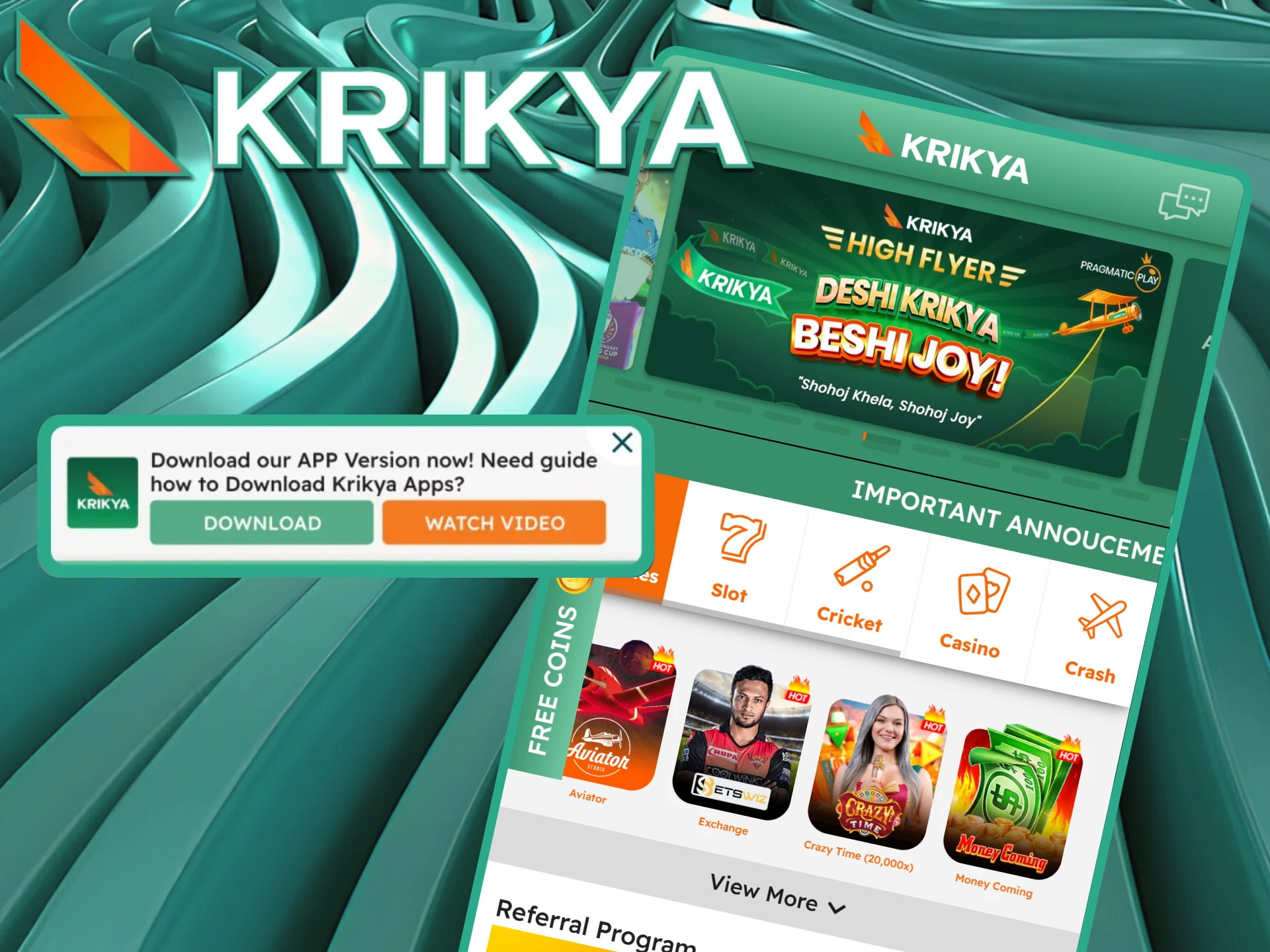 Safeguard your security by downloading the Krikya app official from our website, avoiding APK mods that could compromise your personal data and ensure a safe, fair betting experience in Bangladesh.