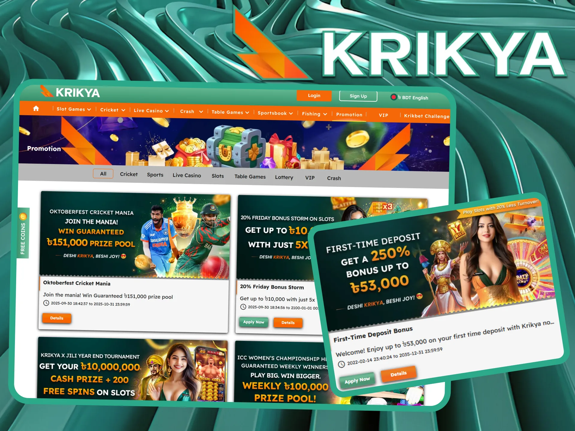What other bonuses can I get at Krikya online casino.