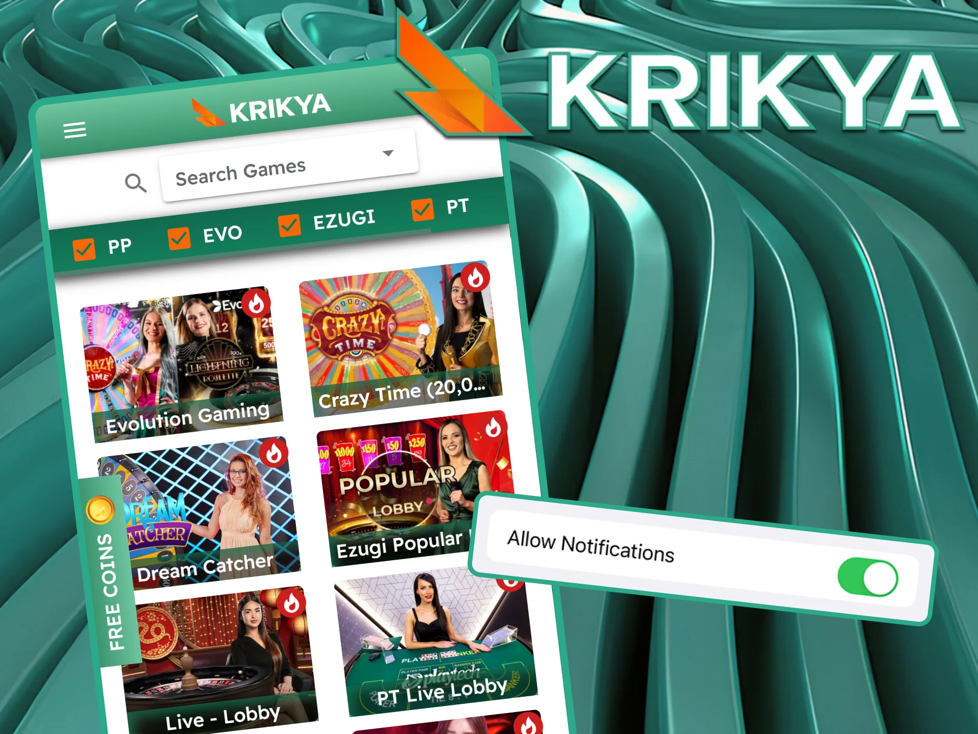 Stay updated with Krikya bet and casino app push notifications to receive real-time alerts on bonuses, promotions, new games, and live match updates, ensuring you never miss out on exciting opportunities in Bangladesh.