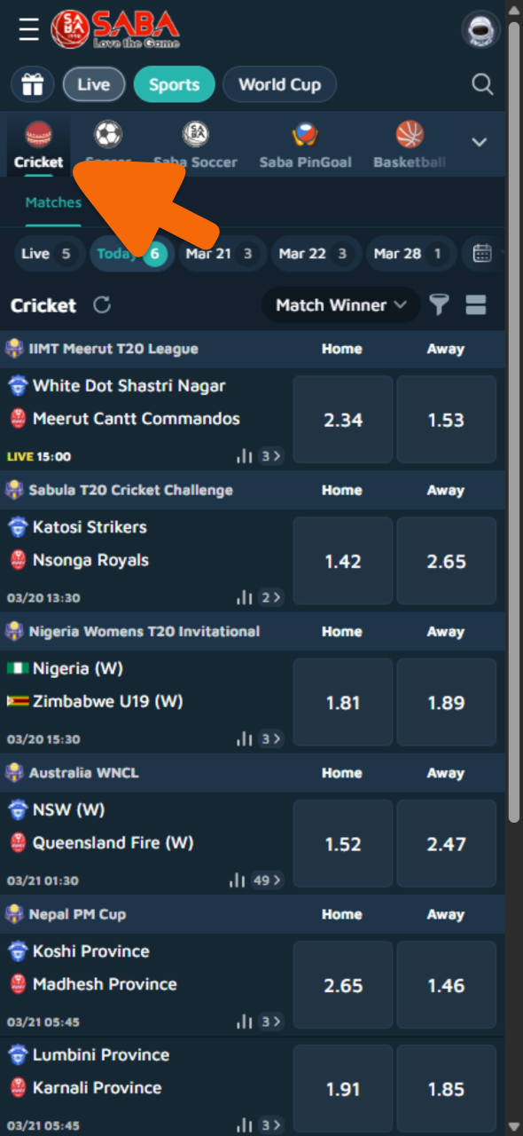 Go to Krikya sportsbook and find IPL 2026 at cricket tab.