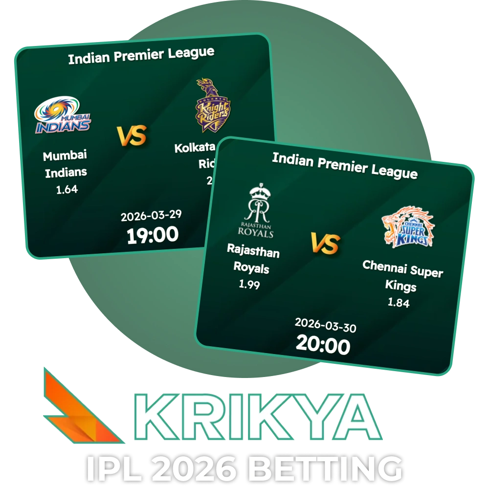 Bet on main cricket event IPL 2026 at Krikya Bangladesh.