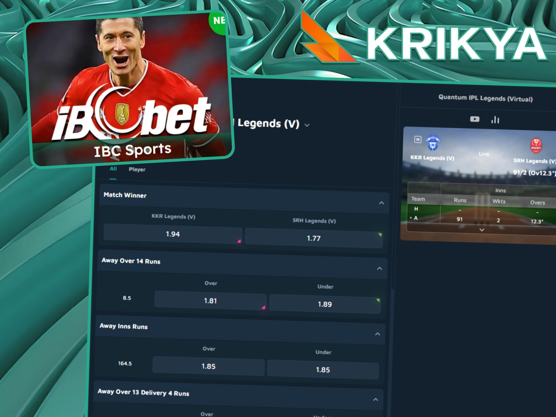 Watch IPL 2026 live match and bet updates at Krikya sportsbook.